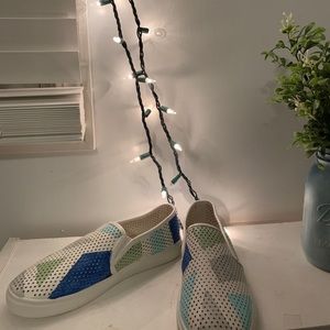 White designed shoes